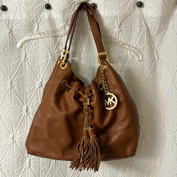 Cognac, leather, Michael Kors purse - Picture 2 of 3